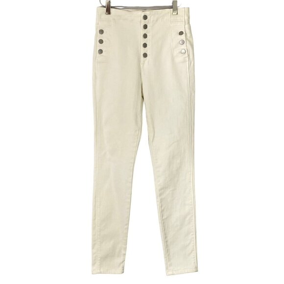 J Brand Natasha Sky High Skinny Jeans Sailor Blanc High Rise Button Fly Size 26 - Picture 12 of 12